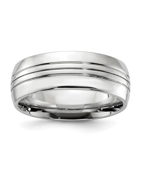 Cobalt Polished Grooved Wedding Band Ring
