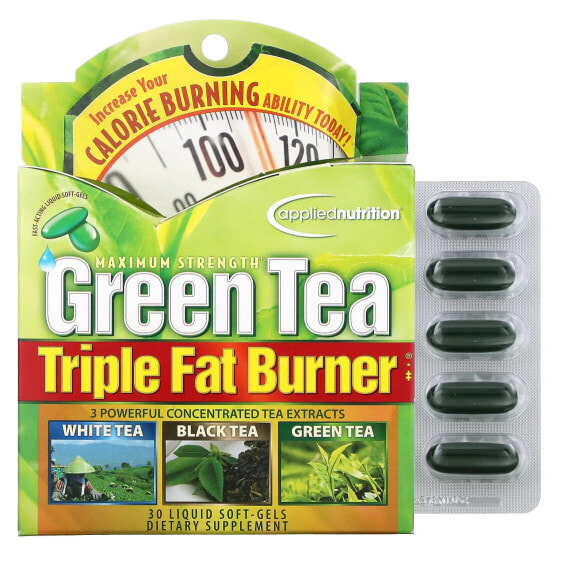 Витаминный комплекс для похудения Applied Nutrition Green Tea Triple Fat Burner, 30 жидких капсул