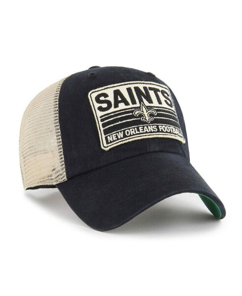 Men's '47 Black New Orleans Saints Four Stroke Clean Up Snapback Hat