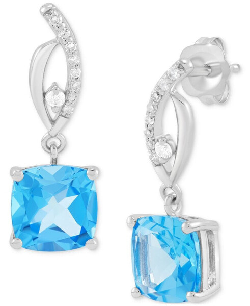 Серьги Macy's Swiss Blue Topaz & Diamond