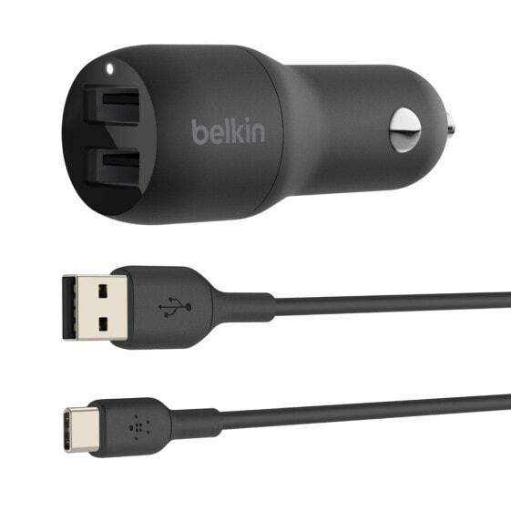 Зарядное устройство для автомобиля Belkin Boost Charge - Автомобильное - Сигаретный зажигалка - 1 м - Черный