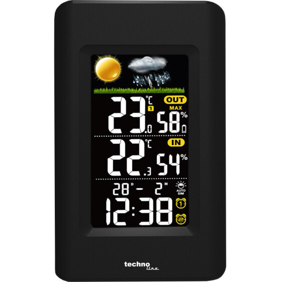 Technoline WS 6447 - Black - Indoor hygrometer - Indoor thermometer - Outdoor hygrometer - Outdoor thermometer - Hygrometer - Thermometer - Hygrometer - Thermometer - 20 - 95% - 20 - 95%