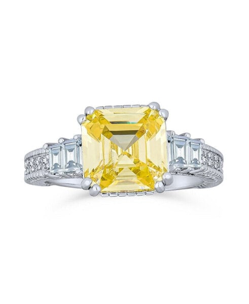 Кольцо Bling Jewelry Art Deco 2CT Canary Yellow CZ