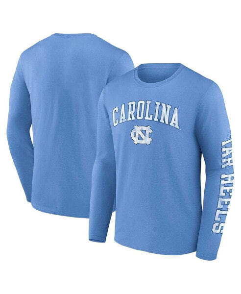 Men's Carolina Blue North Carolina Tar Heels Distressed Arch Over Logo Long Sleeve T-shirt