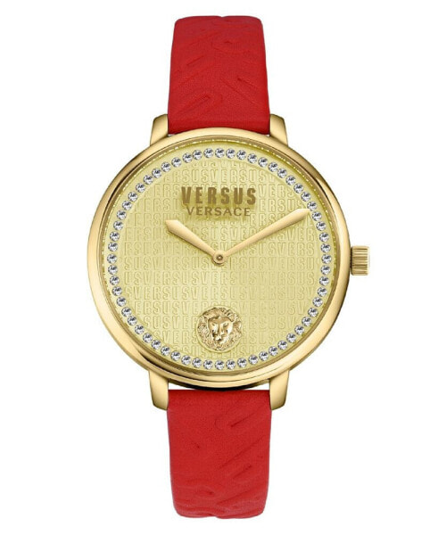 Women's Two-Hand Quartz La Villette Red Genuine Leather Strap 36mm