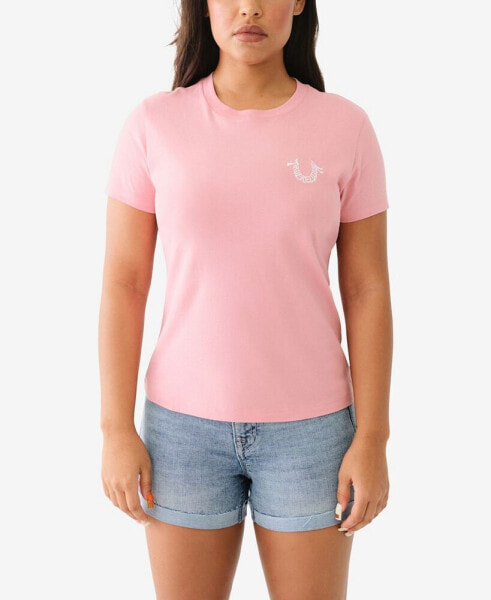 Women's Embroidered Horseshoe Slim Crew Tee