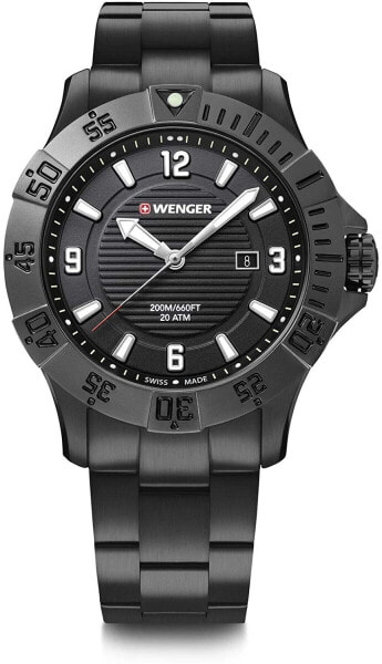 Мужские наручные часы с черным браслетом Wenger Seaforce Watch Black Dial, Black Bracelet (01.0641.135)