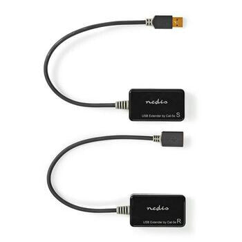 Nedis USB 2.0 Active Extension Cable A Male - A Female 50.0 m Black - Black - 0.48 Gbit/s - 0.2 m