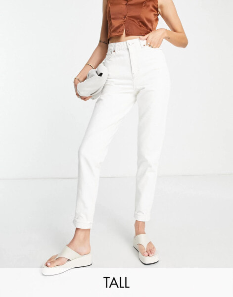 Topshop Tall Original high rise Mom jeans in white