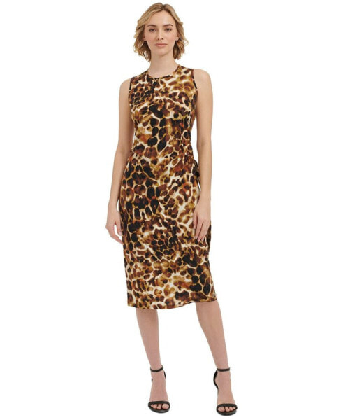 Women's Sleeveless Printed Midi Dress