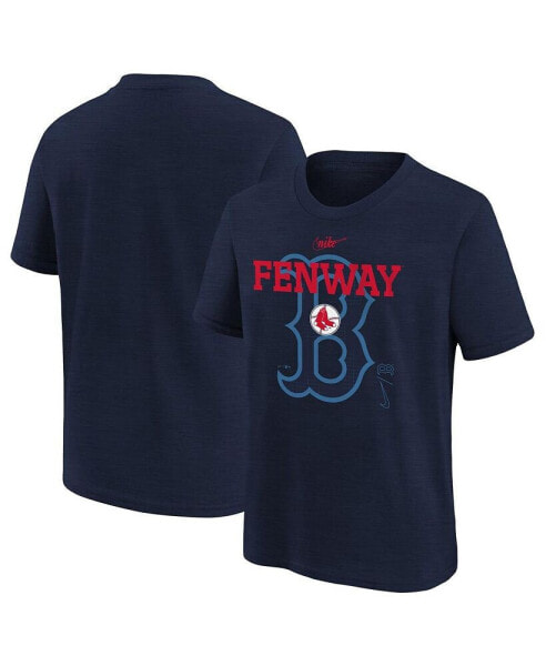 Big Boys and Girls Navy Boston Red Sox Rewind Retro Tri-Blend T-shirt