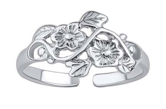Open silver ring on the foot of the flower Alisa PRM12185R