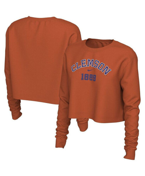 Women's Orange Clemson Tigers Est. Cropped Long Sleeve T-shirt