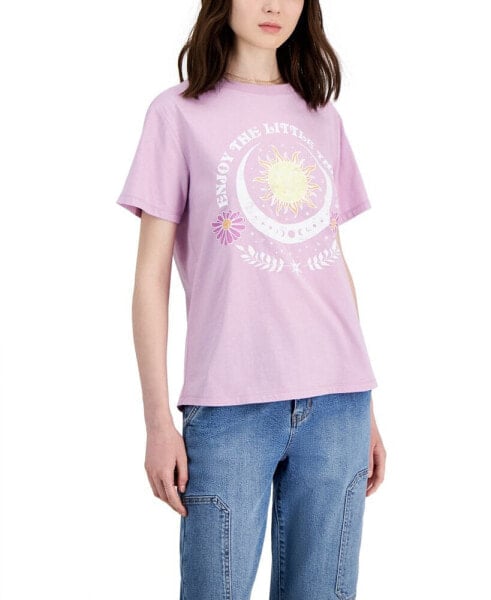 Juniors' Cotton Celestial Crewneck Tee