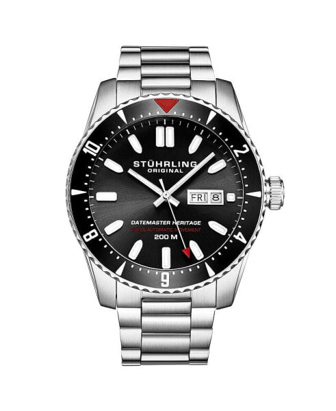 Men's Aquadiver Silver-tone Stainless Steel , Black Dial , 51mm Round Watch