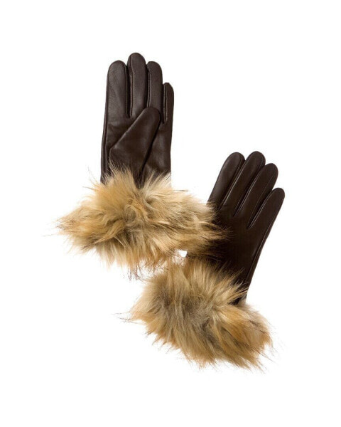 Surell Accessories Full Skin Leather Gloves Women's