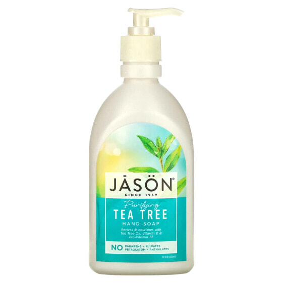 Жидкое мыло для рук с успокаивающим алоэ вера, 16 унций (473 мл) Jason Hand Soap Aloe Vera Soothing