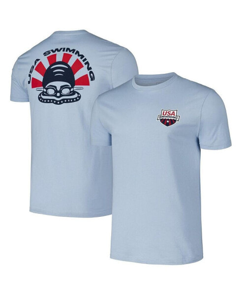 Men's and Women's Powder Blue USA Swimming Swimmer T-Shirt