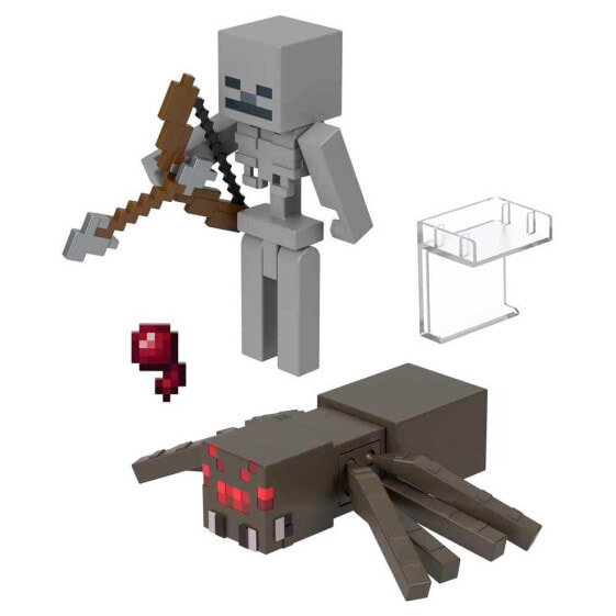 MINECRAFT Pack Of 2 Action Figures Skeleton And Spider Figure
