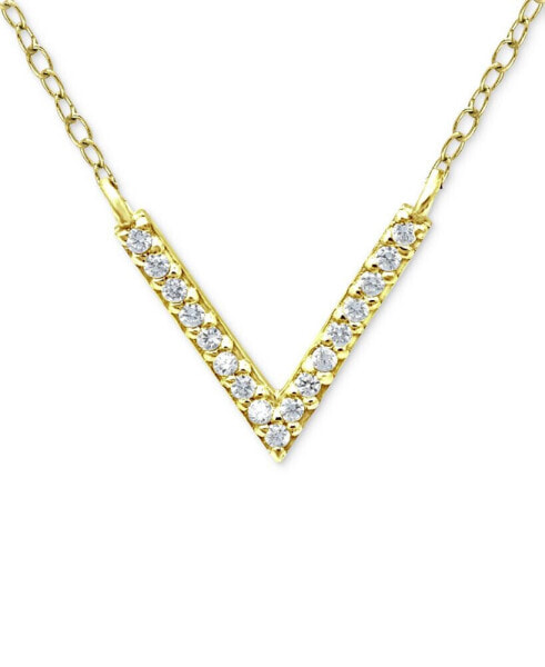 Cubic Zirconia Mini-Chevron 16" Pendant Necklace, Created for Macy's