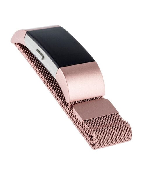 Rose Gold-Tone Stainless Steel Mesh Band Compatible with the Fitbit Charge 2