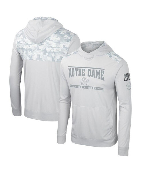 Men's Gray Notre Dame Fighting Irish OHT Military-Inspired Appreciation Long Sleeve Hoodie T-shirt