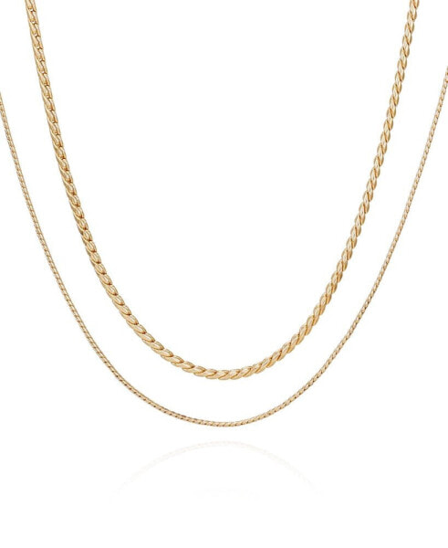 Gold-Tone Tri-Layered Chain Necklace