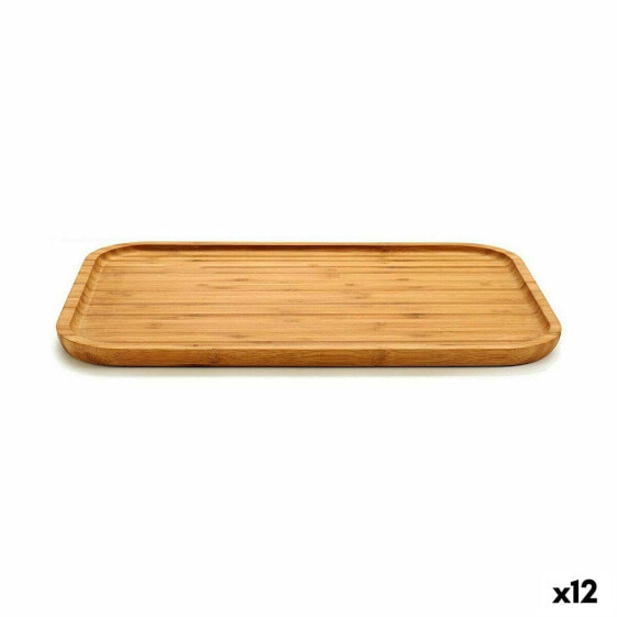 Snack tray Rectangular Brown Bamboo 36 x 1,5 x 24 cm (12 Units)