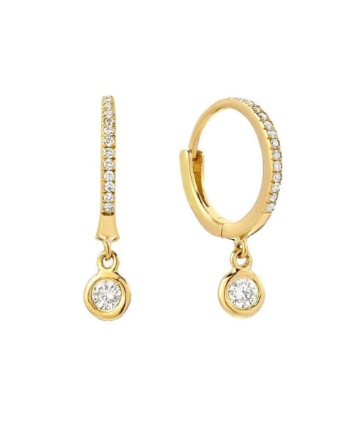 Серьги Zoe Lev Diamond Huggies 14K Yellow Gold