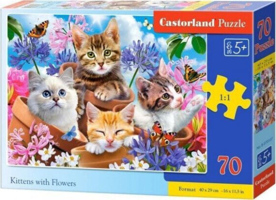 Castorland Puzzle 70 Kittens with Flowers CASTOR