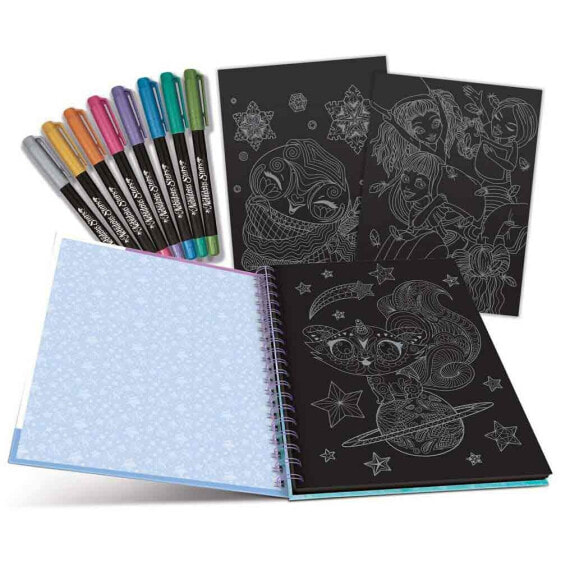 NEBULOUS Black Pages Coloring Book Isadora (Metallic Pens)