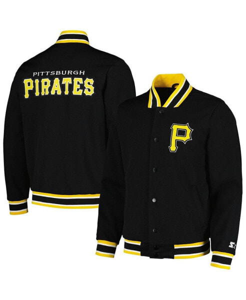 Куртка мужская секретное оружие Starter черная Pittsburgh Pirates сатиновая полная застежка-молния