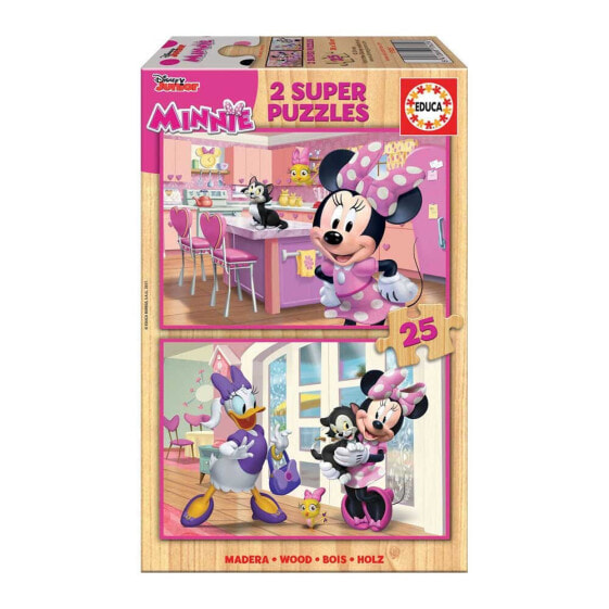 Развивающий пазл EDUCA BORRAS Minnie Happy Helpers из 2х25 деревянных кусочков