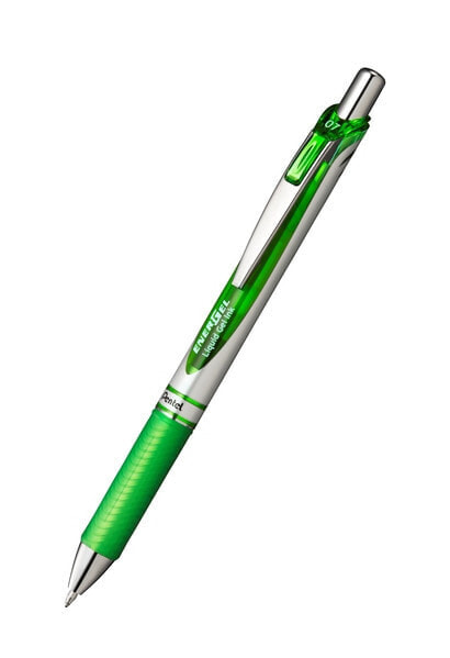Pentel EnerGel Xm - Retractable gel pen - Light Green - Green,Silver - Plastic,Rubber - Round - 0.35 mm
