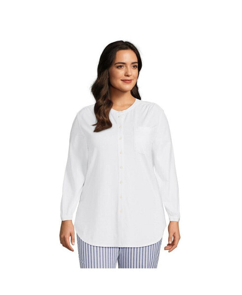 Plus Size Long Sleeve Jersey A-line Tunic