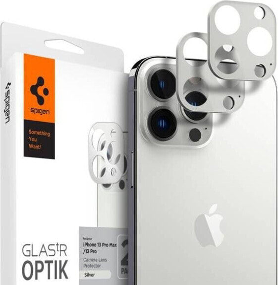 Spigen Szkło hartowane na aparat Spigen Optik Camera Lens Apple iPhone 13 Pro/13 Pro Max Silver [2 PACK]