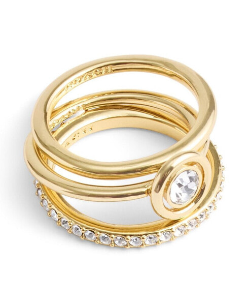 Faux Stone Halo Stackable Ring Set