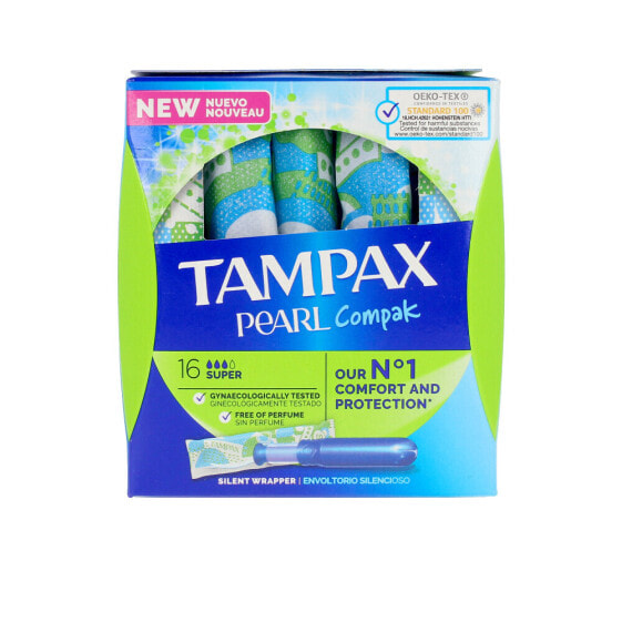 Tampax Pearl Tampons Компактные тампоны с аппликатором Супер 16 шт.