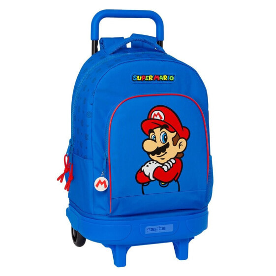 SAFTA Compact With Trolley Wheels Super Mario Play Backpack