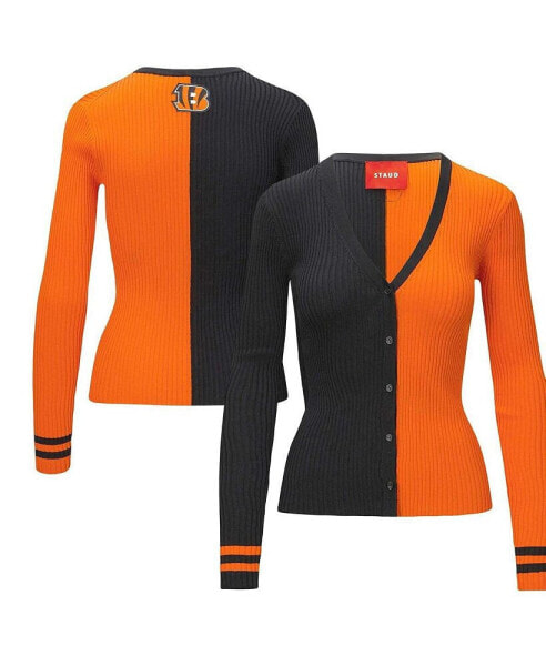Women's Black, Orange Cincinnati Bengals Cargo Sweater