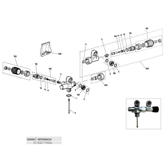 CRESSI Teflon Valve Tap