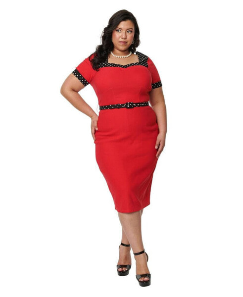 Plus Size Short Sleeve Shirred Bust Wiggle Dress