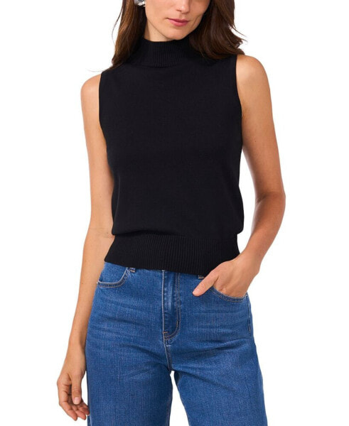 Women's Mock Neck Sleeveless Sweater