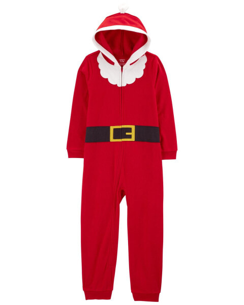 Kid 1-Piece Santa Fleece Costume Pajamas 4