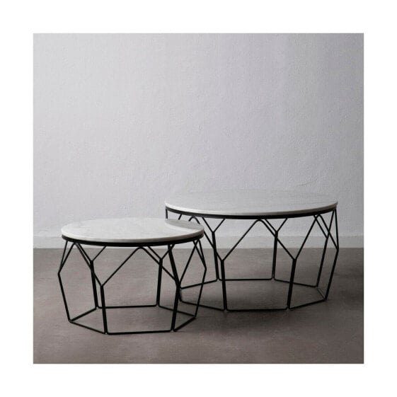 Кофейный столик 80 x 80 x 46 cm Металл Мрамор 2 штук