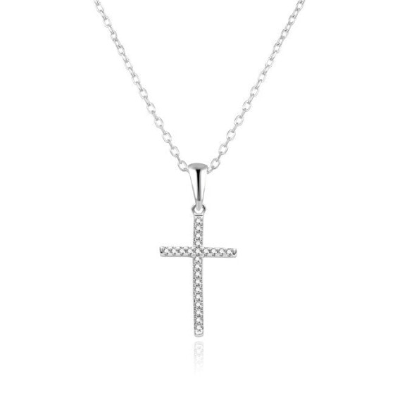 Silver necklace Cross AGS1595/47 (chain, pendant)