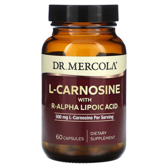 БАД аминокислоты Dr. Mercola L-Carnosine с R-Alpha Lipoic Acid, 500 мг, 60 капсул (250 мг в капсуле)