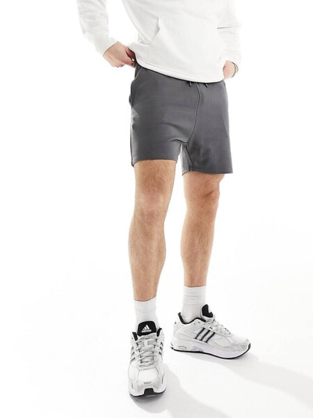 ASOS DESIGN skinny shorts in charcoal