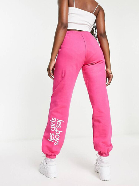 Les Girls Les Boys lounge jogger in raspberry