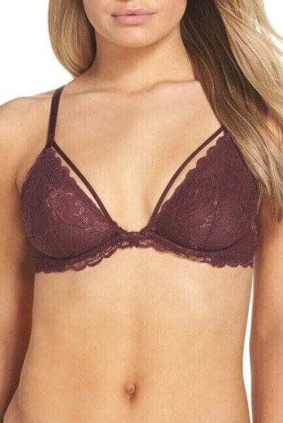 Chelsea28 158952 Women's Date Night Rocker Underwire Burgundy Plunge Bra Sz.32DD